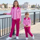 Комплект плътен елек, блуза, панталон Top Fashion розово