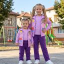 Комплект 3 части (с/б/д) Прасето Пепа във виолетово