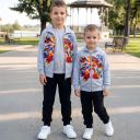 Комплект плътен 3 части (с/б/д) Пламъчко в сиво