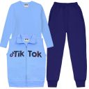 Комплект 3 части (б/е/д) ТикТок синьо