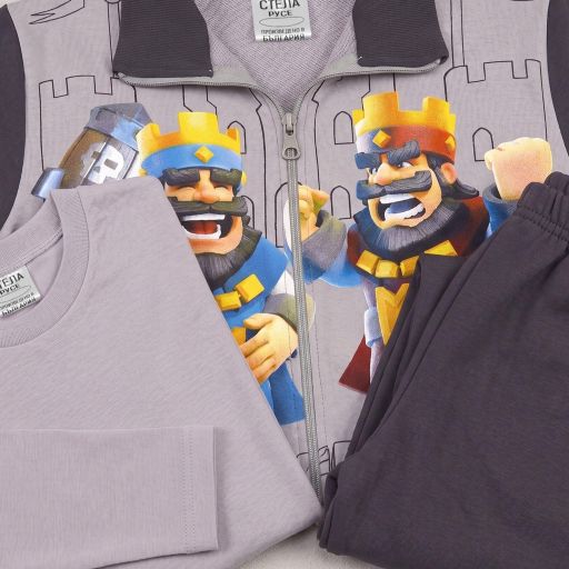 Комплект 3 части (с/б/д) Clash Royale в сиво