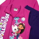 Комплект Gabby’s Dollhouse – елек, блуза и долнище в циклама и тъмни тонове.