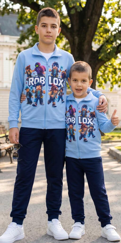 Комплект плътен суичър и долнище Roblox в синьо