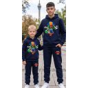 Комплект плътен 2 части (б.к/д) Brawl Stars в тъмносиньо
