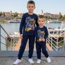 Комплект за момче с тъмносиня блуза с Трансформърс и спортно долнище