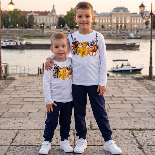 Комплект тънък 2 части (б/д) Цар Лъв в бяло