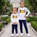 Комплект тънък 2 части (б/к) Цар Лъв в бяло