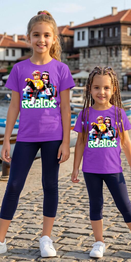 Комплект тениска и клин ROBLOX във виолетово