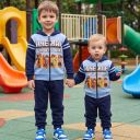 Комплект дебела вата 2 части (с/д) Майнкрафт в синьо