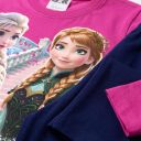 Детски комплект Frozen Style – блуза с Елза и Анна и клин в циклама цвят.