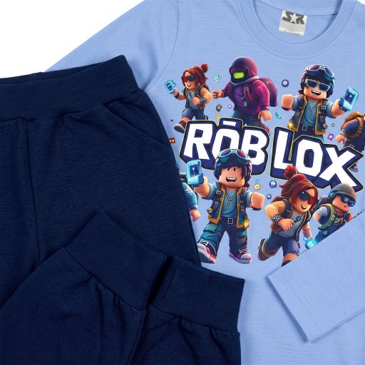 Синя блуза с Roblox герои и универсално долнище