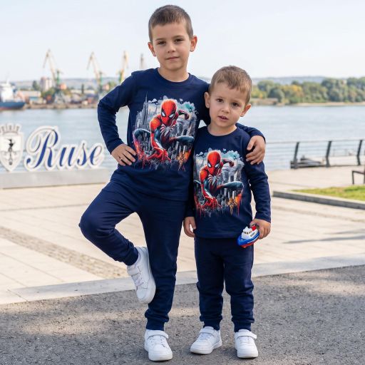 Комплект тънък 2 части (б/д) Спайдърмен в тъмносиньо