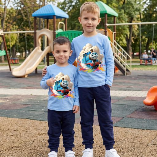 Комплект тънък 2 части (б/д) Влакчето Томас в синьо