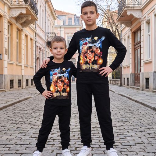 Комплект тънък 2 части (б/д) Хари Потър в черно
