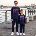 Комплект тънък 2 части (б/д) Скуид гейм тъмносиньо