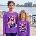 Тънка тъмновиолетова детска блуза Кей Поп