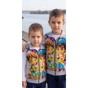 Детски плътен елек в сиво с Ай Ай Сантяго за малки приключенци