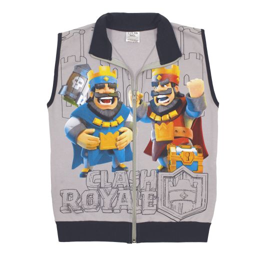 Сив детски елек с дизайн Clash Royale