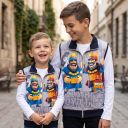 Момчешки плътен елек с Clash Royale в сив цвят