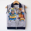 Плътен елек за момче с Clash Royale в сиво