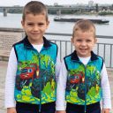 Детски плътен елек Пламъчко в морскосиньо