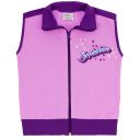 Виолетов детски елек с модерен надпис Top Fashion