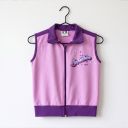 Плътен елек за момиче с надпис Top Fashion във виолетово