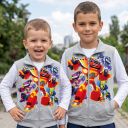 Детски плътен елек Пламъчко в сиво