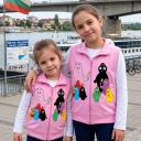Детски плътен елек Барбароните в розово