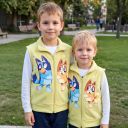 Детски плътен елек с Блуи в светло хаки цвят