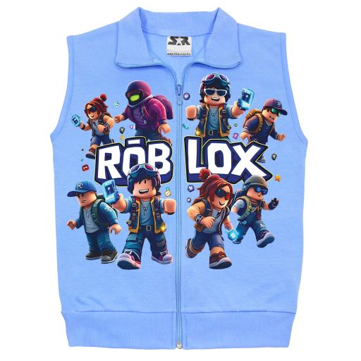 Детски плътен елек Roblox в синьо