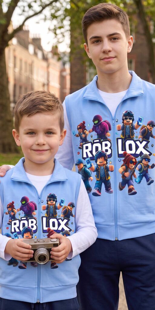 Детски елек Roblox в синьо за хладните дни