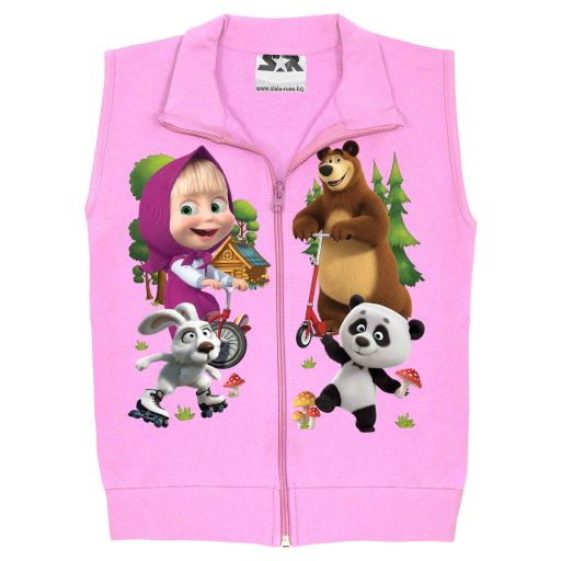 Детски плътен елек с Маша и Мечока за весели игри