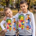 Детски елек с Мечо Пух и приятели в сив цвят