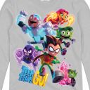 Детска блуза с герои от Teen Titans Go в сиво