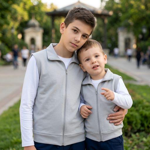 Универсален едноцветен елек за деца
