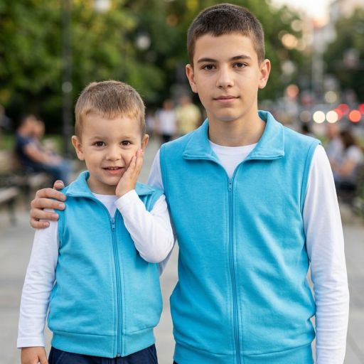 Универсален едноцветен елек за деца