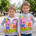 Сив детски суичър Пепа Прасето за хладните есенни и зимни дни