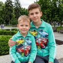Детски плътен суичър с дълъг ръкав Хот Уилс в мента