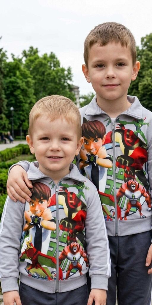 Детски суичър с дълъг ръкав Бен 10 в сиво