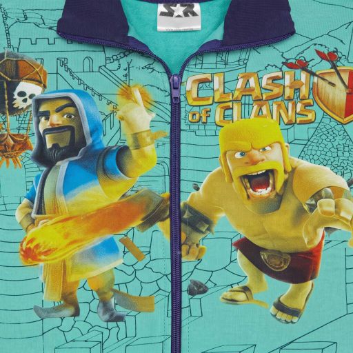 Момчешки плътен суичър Clash of Clans в ментов цвят
