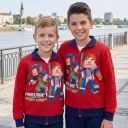 Плътен суичър за момче Майнкрафт в червен цвят