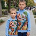 Син детски суичър с дълъг ръкав и динозаври