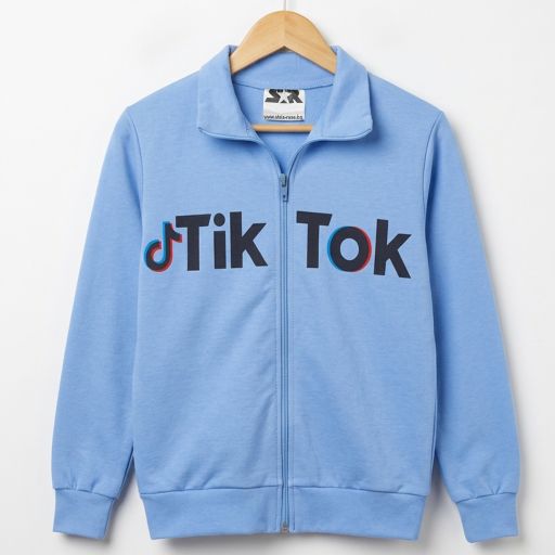 Детски суичър с TikTok дизайн в синьо
