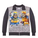 Плътен сив суичър за дете с Clash Royale