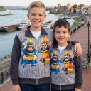 Детски плътен суичър с дълъг ръкав Clash Royale в сиво