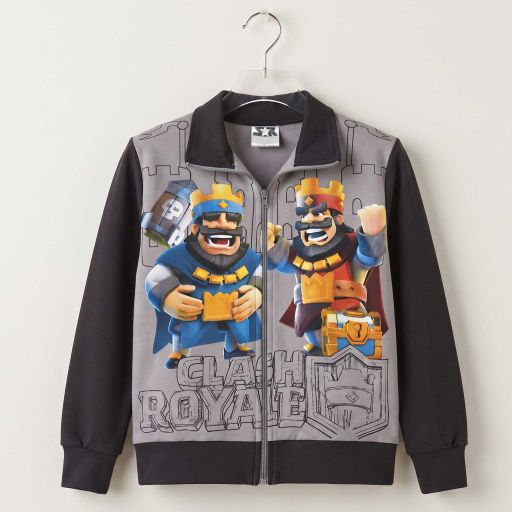 Сив детски суичър Clash Royale за училище и игри