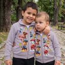 Сив плътен детски суичър с любимите герои от Пес Патрул