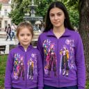 Детски тъмновиолетов суичър K-Pop Hunter с трите момичета