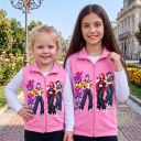 Розов плътен елек K-Pop за момиче